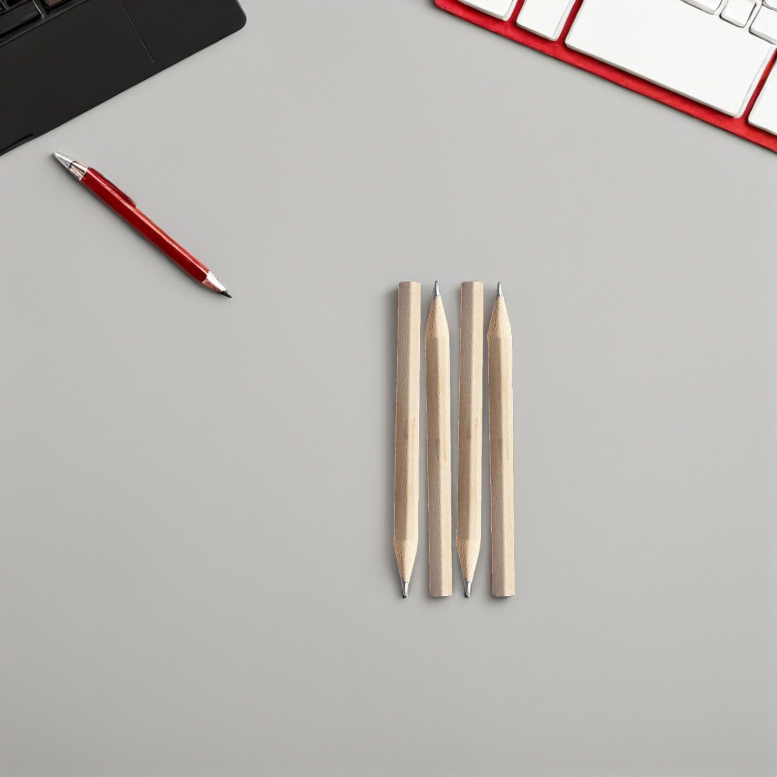 WOONEKY 200pz Mini Matite in Legno Esagonali Corte 8.6cm HB per Bambini e Scuola, Triangolari Ergonomiche Antirottura per Scrittura Disegno e Schizzi