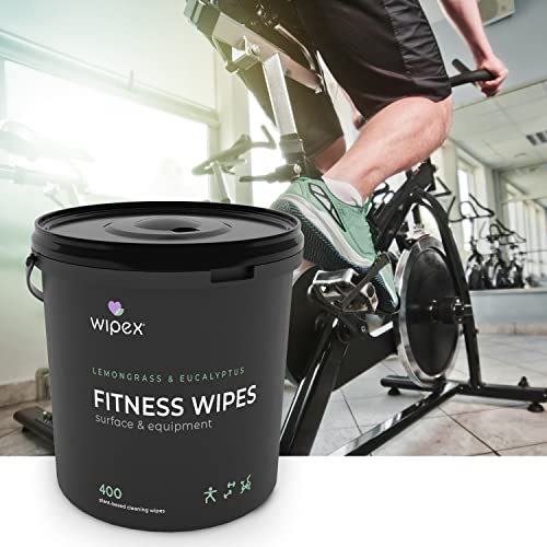 Wipex Gym Wipes Natural Surface Cleaning with Lemongrass & Eucalyptus for Home, Yoga Mats, Peloton Bike & Fitness Equipment, 400ct Bucket - Image 8