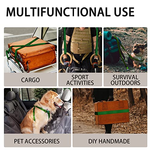 Image of Polyester Webbing Strap 16+Colors - 1 inch&1.5 inch&1.9 inch - 16.5 25 33 55 Yards Heavy Duty Webbing Roll, Flat Webbing Strap for Indoor&Outdoor Gear, Climbing, DIY Crafting, Repairing