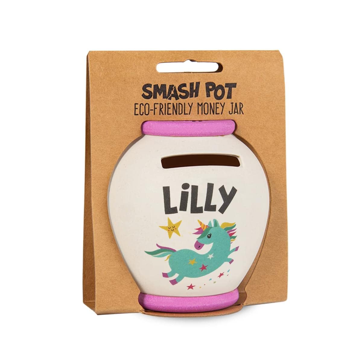 History & Heraldry Personalised Bamboo Smash Pot Money box (Lilly)