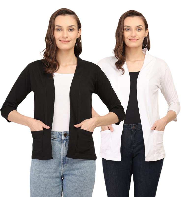 Classic Knit Women's Shrug for Timeless Style Black-image-5