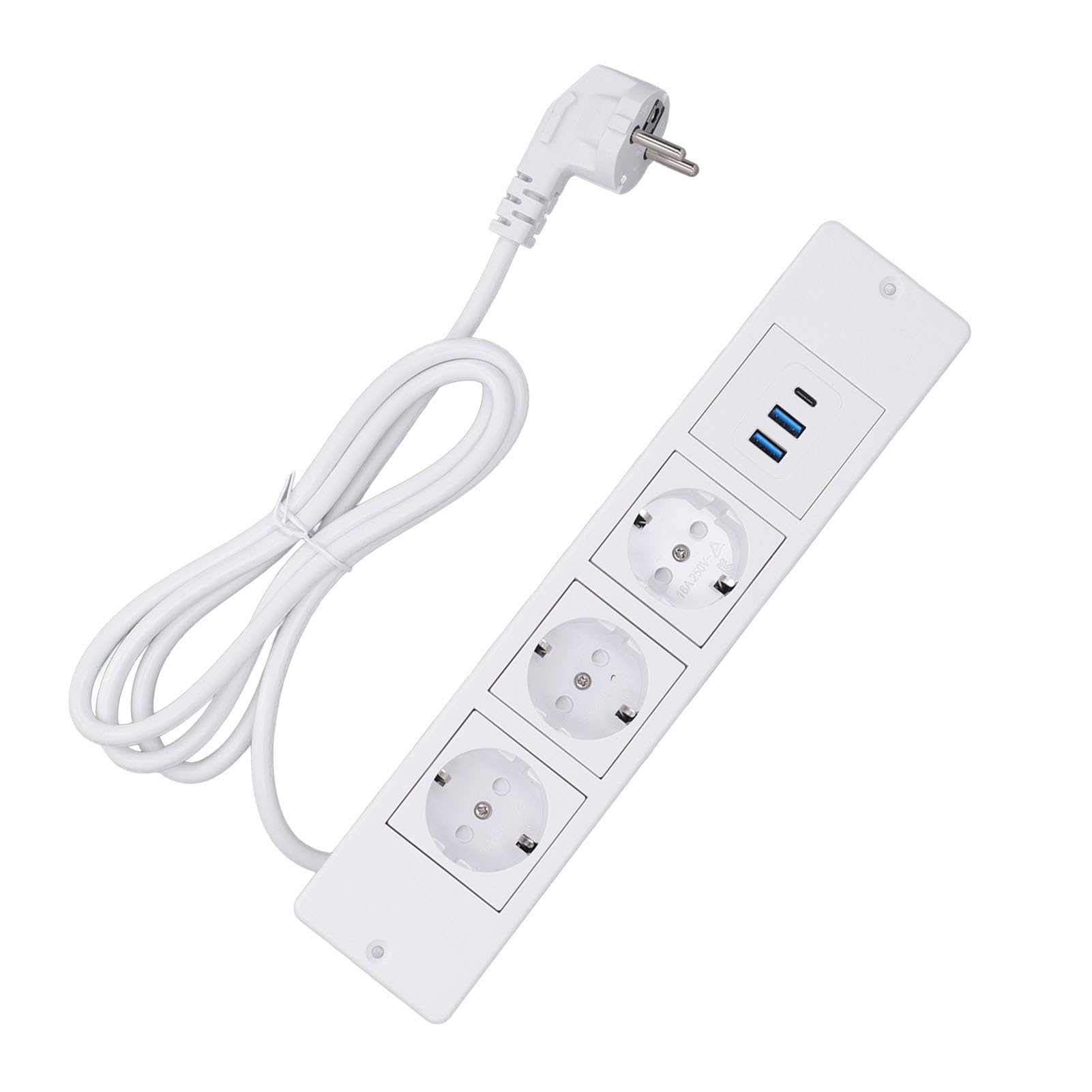 Prise Encastrable avec 3 Prises USB A et USB C Charge Rapide, Ignifuge,