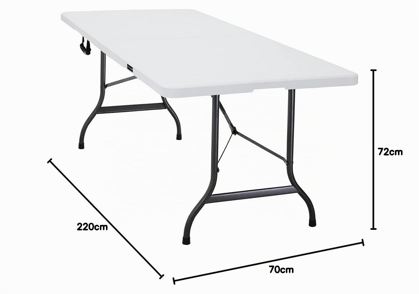 Casaria Tavolo da Giardino Pieghevole 220x70 cm Rettangolare per 10 Persone Bianco