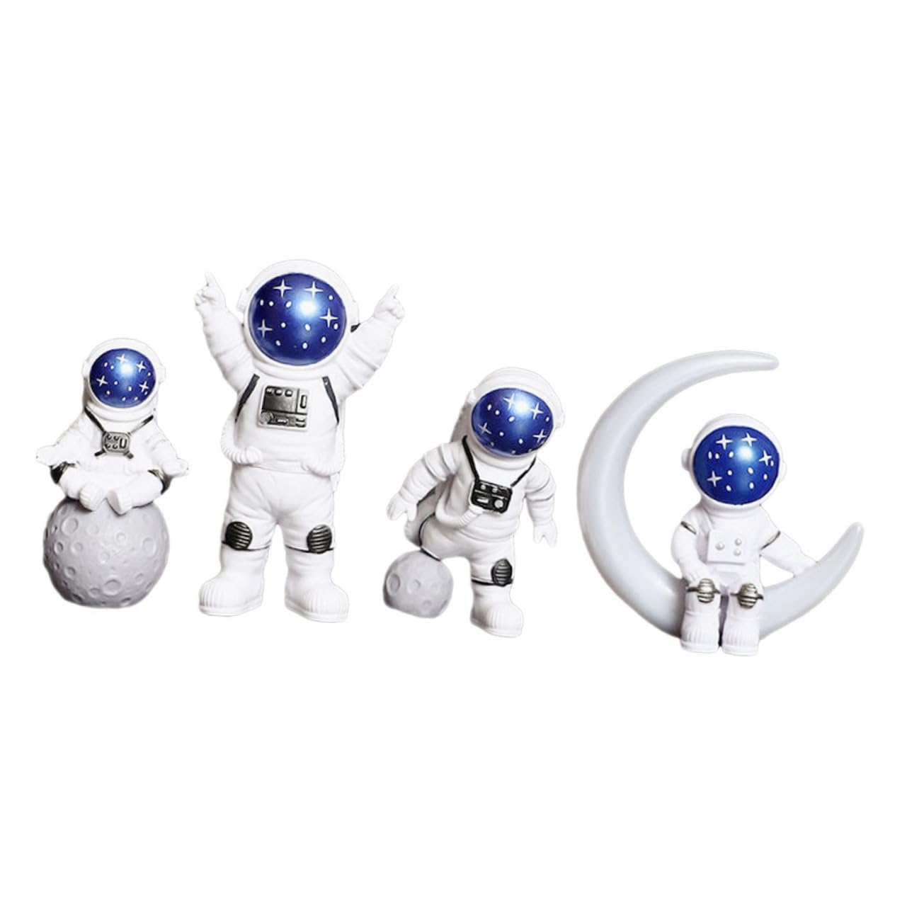 Cabilock 3 Juegos De Estatua De Astronauta Modelo Adorno para El Hogar Figura De Astronauta Modelo Mini Estatuilla De Astronauta Figuras De Astronauta De Resina Modelo De Astronauta Adorno