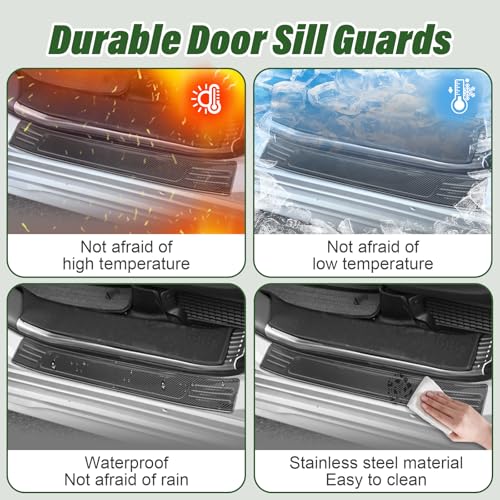 CRMDF Door Sill Protector for Toyota Sienna 2021-2026 Stainless Steel Carbon Door Sill Guard by CRMDF - Image 4