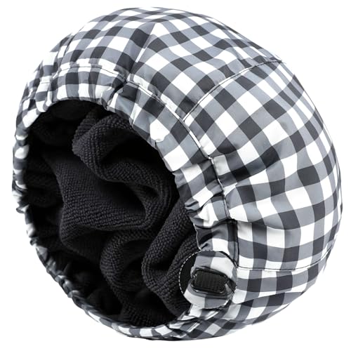 Shower Cap for Men Black Bath Cap Reversible Terry Lined Large Waterproof Adjustable Shower Caps Elastic Band Stretch Hem Hair Hat for braids product thumbnail 13