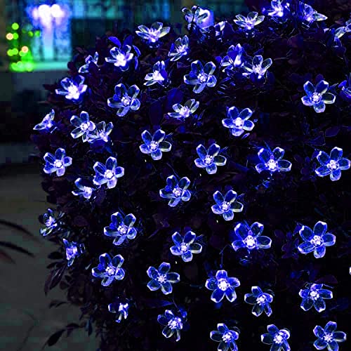 Image of Quace DC String Lights 16 LED Blue Blossom Flower Light