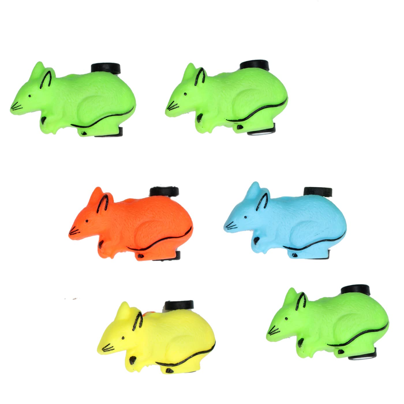 MAJIK Push Back and Moving Rats Toy for Kids Multi Color (Set of 6 Pcs)