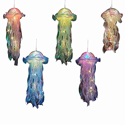 Image of Jellyfish Hanging Decor, Set of 5 for Under the Sea Party Decoration