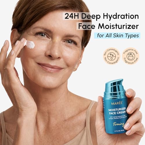 Image of MAREE Face Moisturizer - Firming & Lifting Face Cream for Women with Collagen, Retinol & Hyaluronic Acid - Day & Night Anti-Aging Facial Wrinkle DD Cream Moisturizer for Dry Skin - Crema Para la Cara