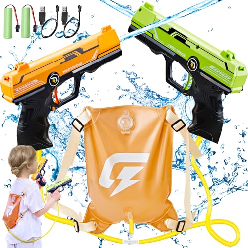 SPINNE LUCAS 2 Stück Elektrische Wasserpistole Elektrisch Kinder Erwachsene, 2100CC Groß Kapazität Wasserspritzpistole 3...