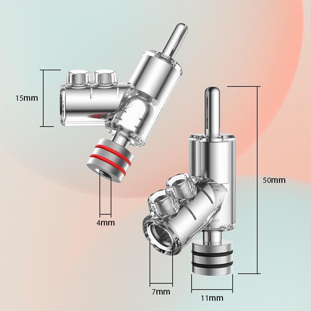 Tertullus Lot de 8 fiches bananes à angle haut de gamme - Extensibles - Verrouillables - Connecteurs plaqués or - Pour câbles d'enceinte jusqu'à 7 mm