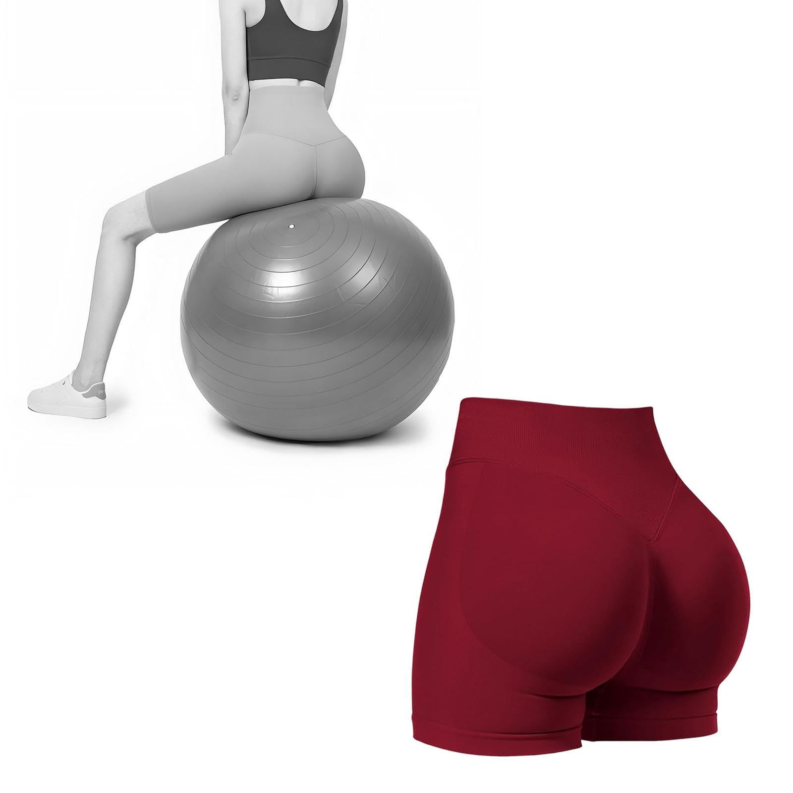 Yoga Shorts High Waisted Soft Workout Gym Shorts for Running XL Wine Red| Trendy | Comfortable | Fashionable | Soft Fabric-image-45