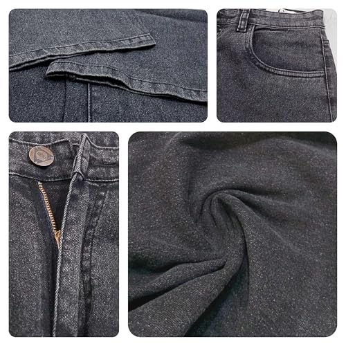 Image of GRECIILOOKS High Waist Jeans for Women - Wide Leg Straight Fit Denim | Baggy Cargo Style Casual Pants for Girls & Daily College Wear
