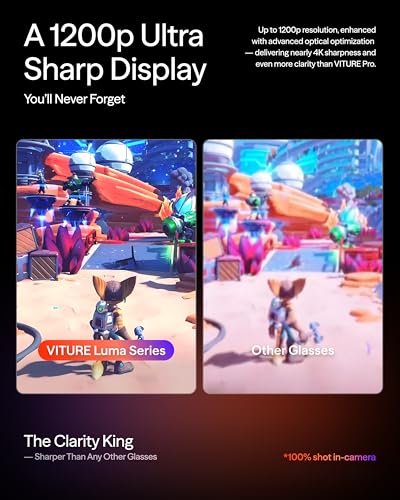 Image of VITURE Luma Ultra AR Glasses, 152'', Full 6Dof Support, AR Hand Gestures, 52 FOV, 1500 Nits,XR Glasses for iPhone 17 /16 /15, Android, Mac, PC, Switch&Switch 2, World's 1st Real-time 2D to 3D