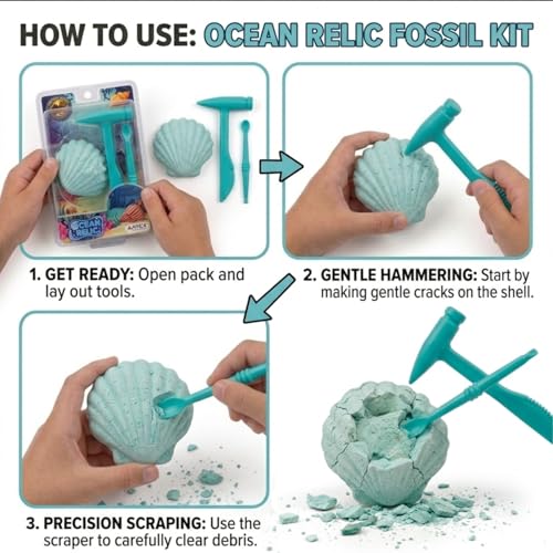 Image of APEX Ocean Relic Excavation Toy for Kids 5+, Blue