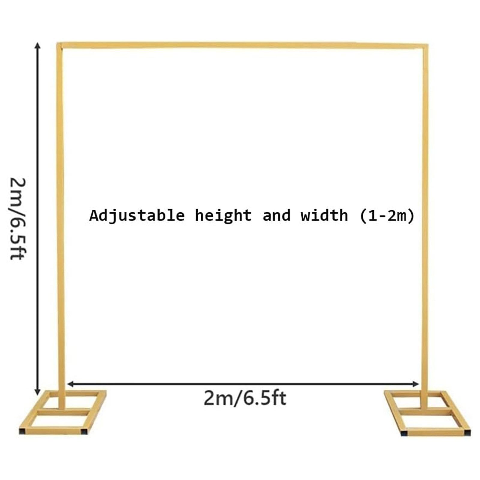 Gartenbogen aus Metall, für Hochzeiten und Veranstaltungen, verstellbar, 2 m/3 m, quadratisch, mit Bodenstütze, ideal für Partys und Feiern im Freien