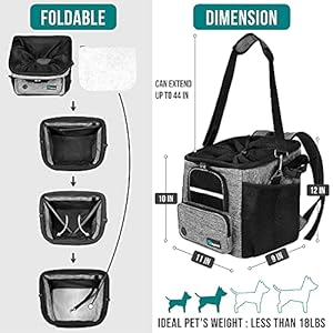 PetAmi-Dog-Bike-Basket-Soft-sided-Ventilated-Dog-Bike-Carrier-Backpack-Dog-Pet-Bicycle-Basket-for-Bike-Handlebar-Small-Medium-Puppy-Cat-Kitten-Car-Booster-Seat-with-Safety-Strap-Gray - Cucciolini Doodles   PetAmi-Dog-Bike-Basket-Soft-sided-Ventilated-Dog-Bike-Carrier-Backpack-Dog-Pet-Bicycle-Basket-for-Bike-Handlebar-Small-Medium-Puppy-Cat-Kitten-Car-Booster-Seat-with-Safety-Strap-Gray