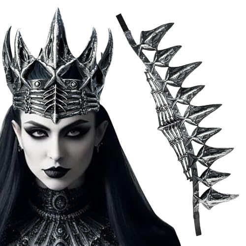 Corona de cuervo, tiara de concurso, corona de disfraz de brujo, corona de reina, tiara de reina, tocado gótico, corona de cuervo, brujo, corona de cuervo de Halloween, corona de cabeza de cuervo,