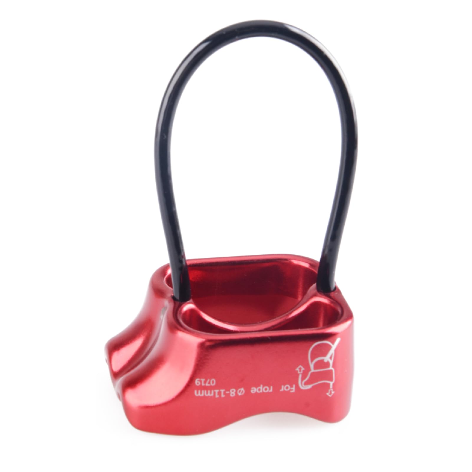 Professional Rappel Gear Downhill Equipment, ATC Guide Belay Device Rock Climbing Descender for Outdoor Recreation, Strong Safe Durable (Red)