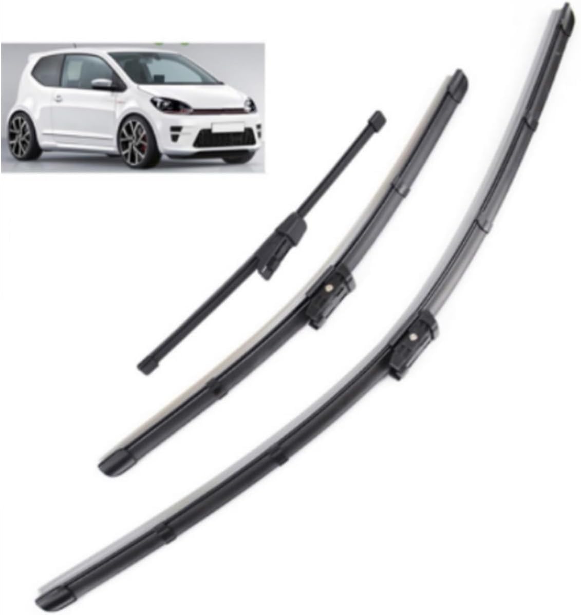 YIXINYI 3 Pcs Front + Rear Windscreen Wiper Blades for Volkswagen UP 2011-2017, Windshield Wipers Exact Match Replacement Consistent All Climate Efficiency