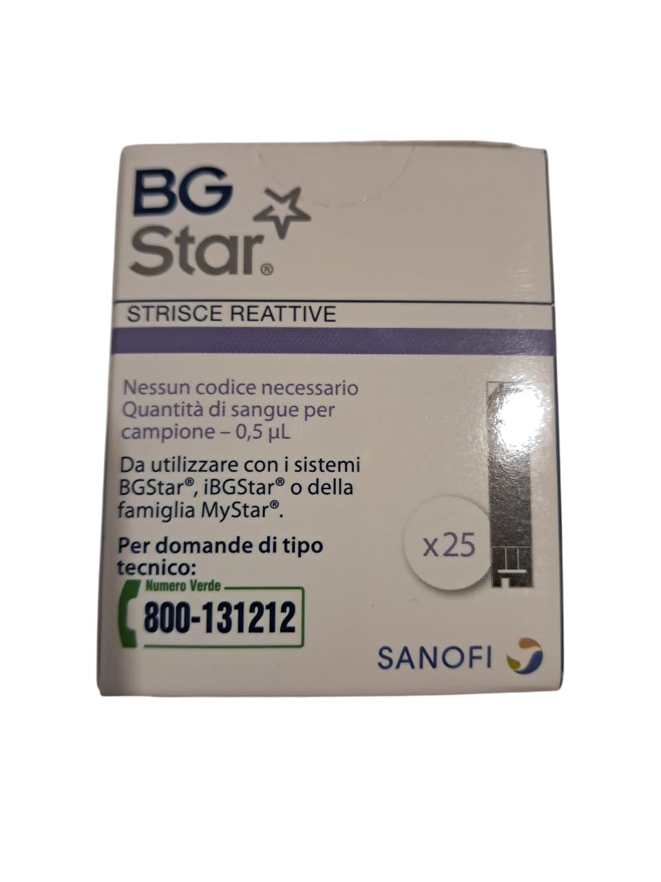 BG Star Strisce Reattive per Controllo Glicemia, 100 Strisce (4 Confezioni da 25), Misurazione Rapida in 5 Secondi, Compatibili con Misuratori BGStar e MyStar