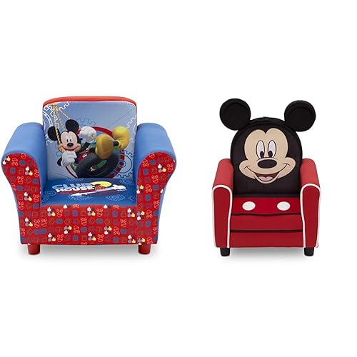 Delta Children Silla tapizada, Disney Mickey Mouse y silla tapizada para niños, madera, Mickey Mouse de Disney