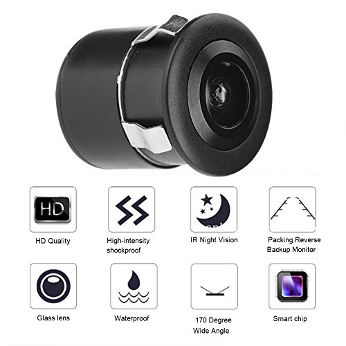 Mini Telecamera Impermeabile, 170 ° Angolo di Sicurezza cablato Mini Telecamera a Colori CCD CCTV IR, Impermeabile a Colori HD qualità IR Visione Notturna Fai-da-Te per Monitor Auto - NTSC