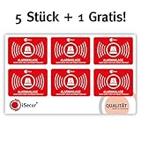 5 konturgeschnittene, innenklebende Aufkleber in der Größe 50 x 35 mm