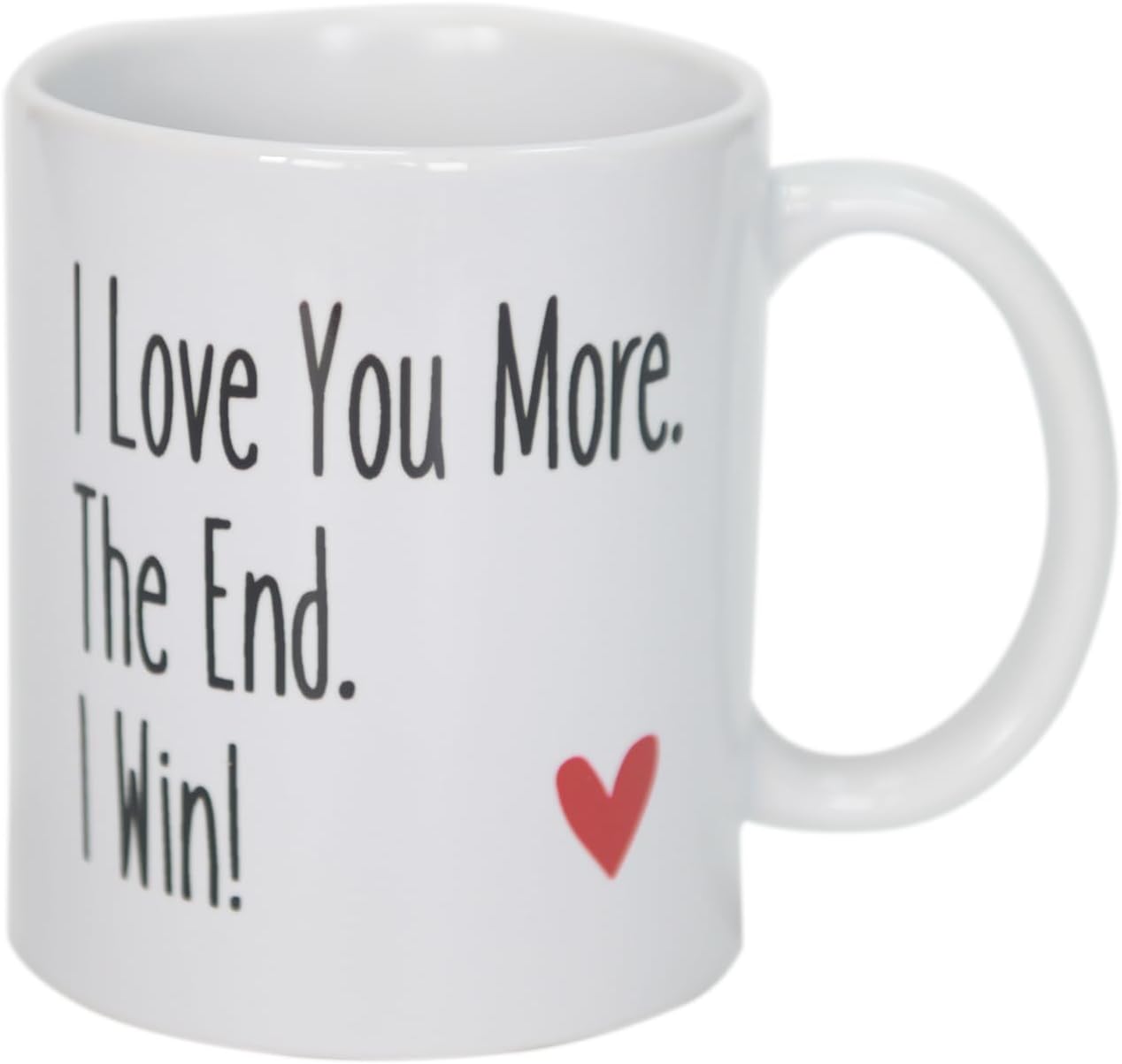 Funny Coffee Mug I Love You More The End I Win, Romantic Couple Cup for Him & Her,11oz Ceramic Wedding Gift for Bride and Groom, Anniversaries, Valentine's Day, Birthdays