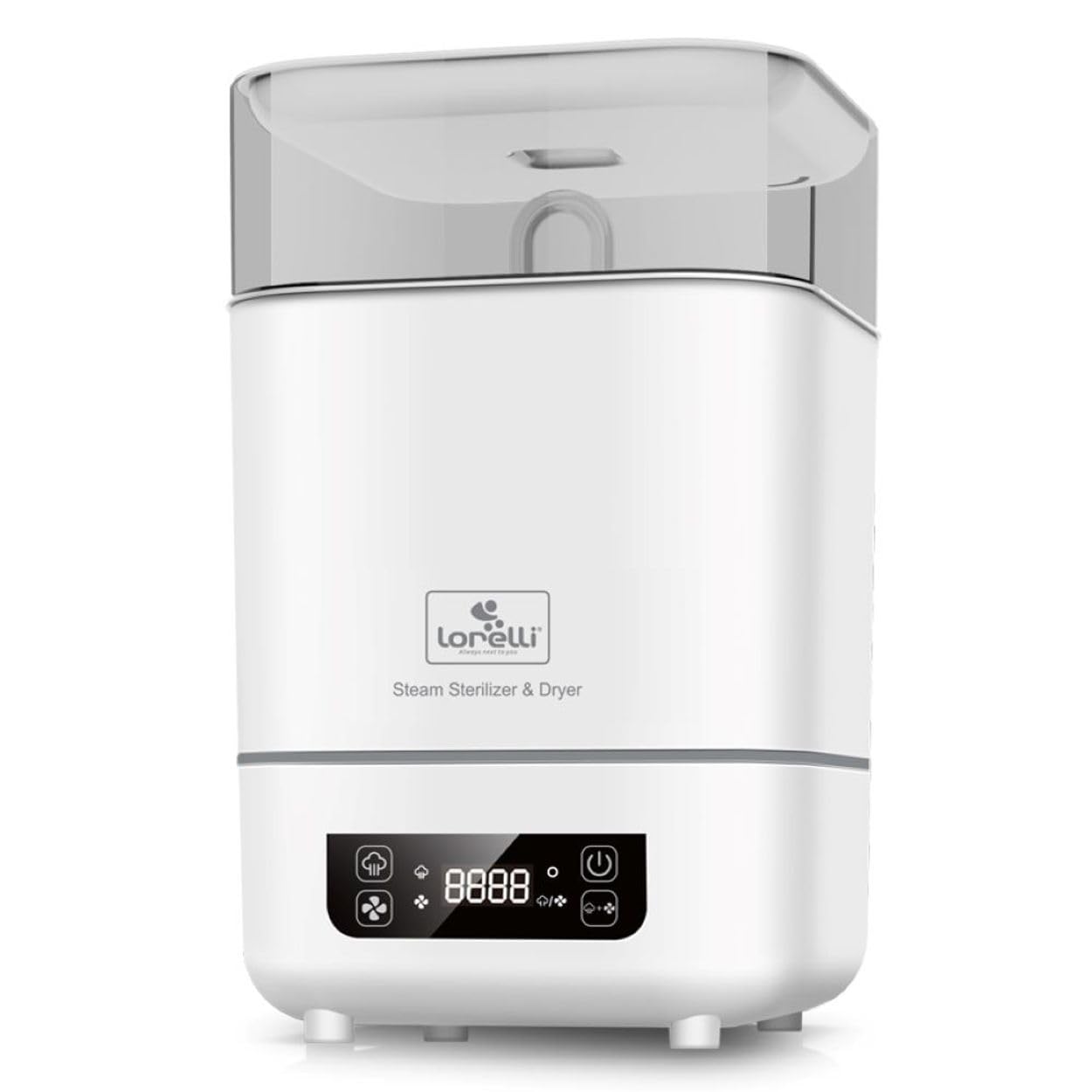 Lorelli Sterilisator und Trockner 2 in 1 Touchscreen-Display Messbecher, 2 Körbe weiß