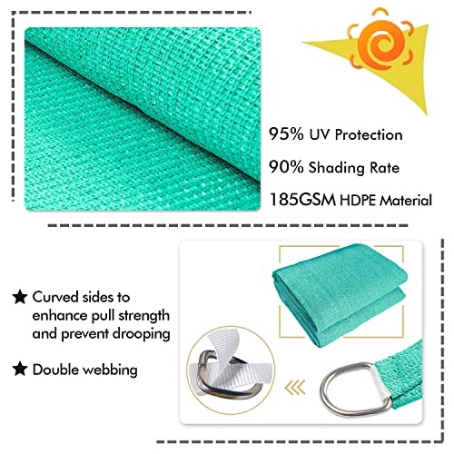 Image of KANAGAWA 20'X20' Sun Shade Sail Turquoise Curved Square Customizable