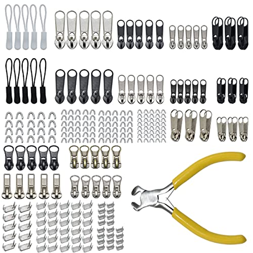 253-teiliges Reißverschluss-Reparaturset, Reißverschluss-Ersatz mit Installationszange und Reißverschlussverlängerungen für Schlafsäcke, Jacke, Zelt, Gepäck, Rucksäcke, Stiefel Cover
