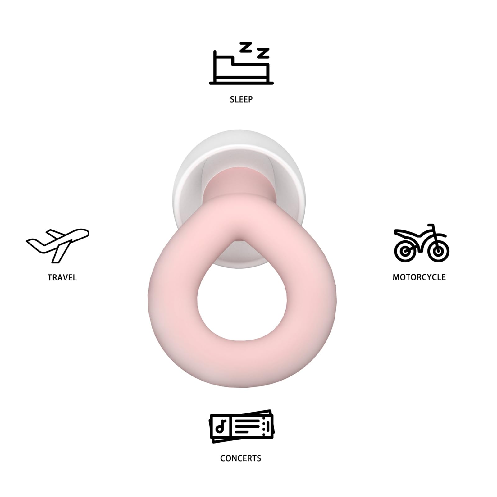 2 tapones para los oídos, protección auditiva de 33 dB, cancelación de ruido, tapones de silicona reutilizables para conciertos, concentración profunda, viajes, con bolsa de almacenamiento de tapones