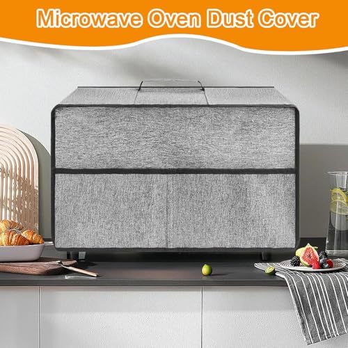 para pequeños electrodomésticos - impermeable antipolvo, para horno microondas con bolsillo delantero, para cocina, casa, mostrador, oficina, hotel, apartamento - imagen 2