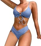 Meetall Conjunto de bikini triángulo de corte alto para mujer, Small