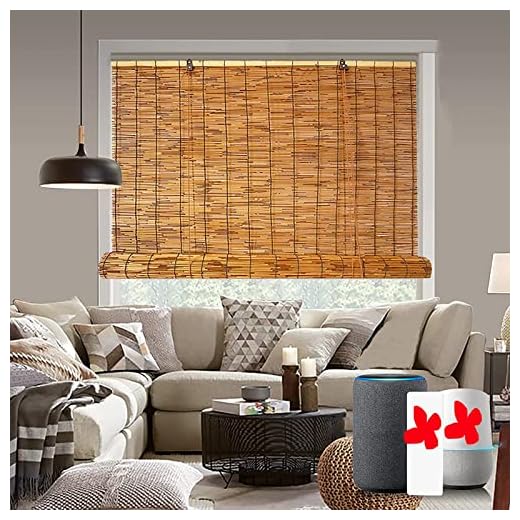 Vassgardin, persienner i bambu, handvävd bambugardin, lyftluckor, solskyddande rullgardin i bambu med 90% UV-skydd, lätt att installera, anpassad storlek (Color : B, Size : 24 * 72IN)