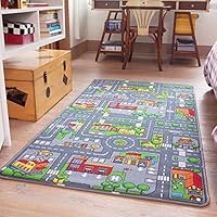 Reversible Road Map Farm Animal Cars Rug Play Mat