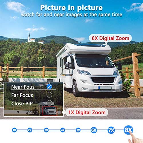 Telecamera di sicurezza per esterni con visione notturna a colori da 8 MP, risoluzione 4K, zoom 8x, visione PTZ a 360°, rilevamento del movimento, sirena e audio a 2 vie per una migliore sorveglianza