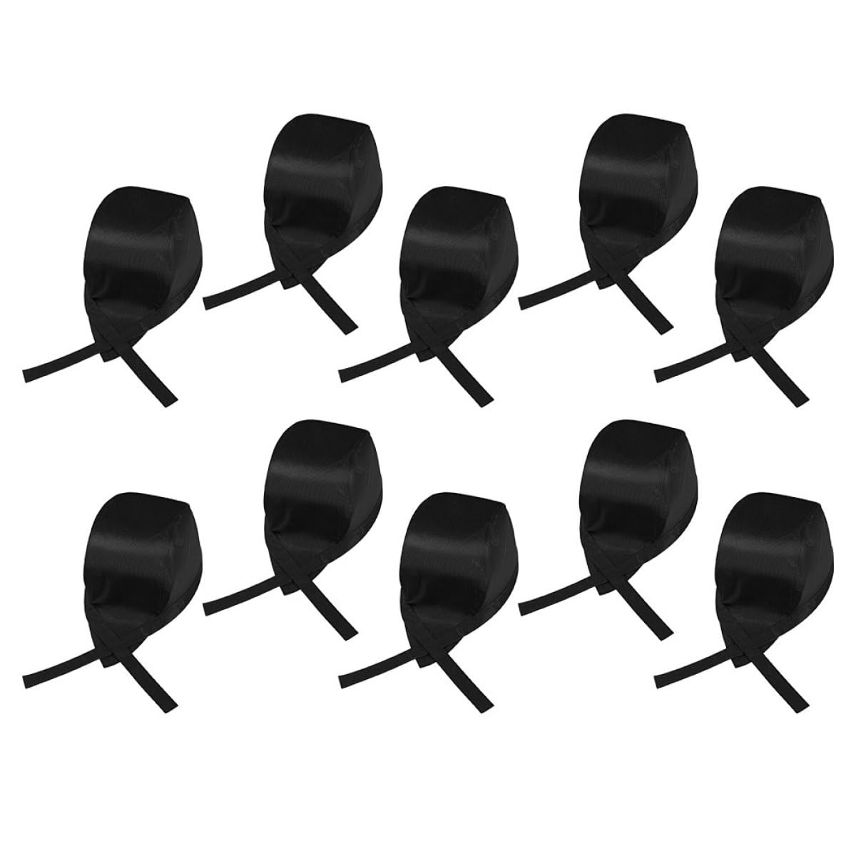 10 Stück Unisex Kochmützen aus Baumwollstoff Klassische Schwarze Küchenserviermützen Ölbeständig und Verhindert Haarverunreinigung für Restaurant und Grill