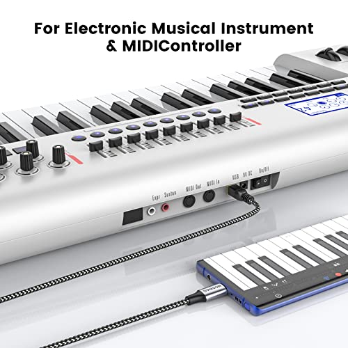MOSWAG USB C to Printer Cable, USB C Midi Cable Printer Scanner Cord with Metal Connector Compatible with AiO, HP, Canon, Printers and More