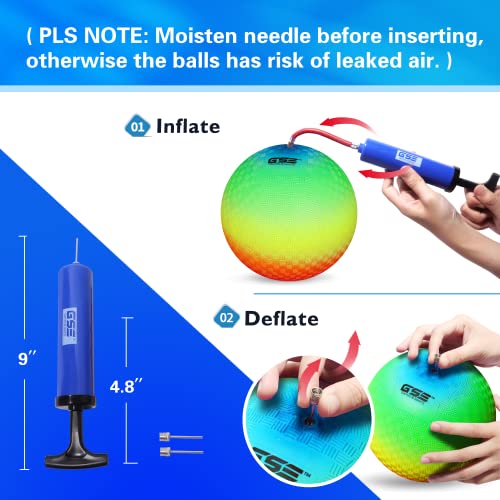 Premium Inflatable Playground Balls Kickball, Bouncy Dodge Ball Handball, Perfect For Kids And Adults In Ball Games, Gym, Camps, Picnic And Yoga Exercises For Indoor And Outdoor(Multi-Color,8.5-Inch) #TOP3