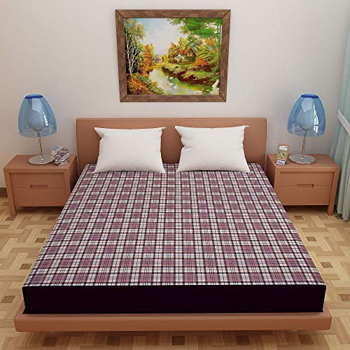 Image of Lithara Water Proof Terry Cloth Printed Mattress Protector 72x72 Inch for King Size Bed | Water Resistant Fitted Mattress Cover (Grey Pack of 1)
