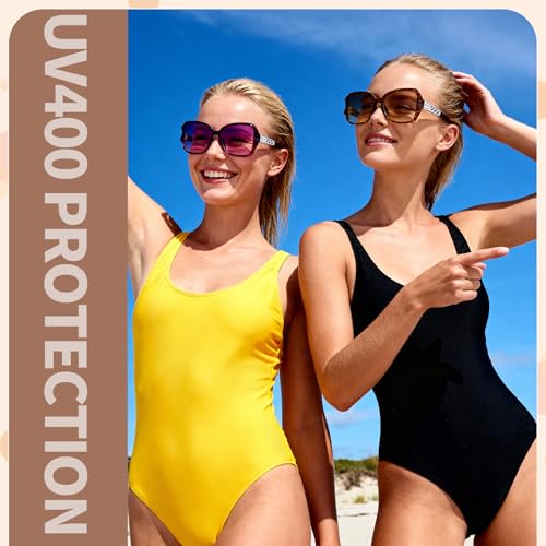 Image of DragonflyDreams Women Large Sunglasses, UV 400 Glasses | Oversized Classic Trend Ladies Sunglasses Sparkling Large Frame