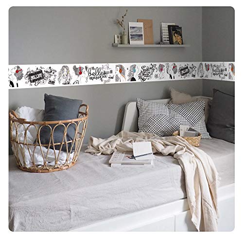 setecientosgramos Cenefa Auto-Adhesiva | Decoración de Pared Infantil, 5 m x 15 cm |...