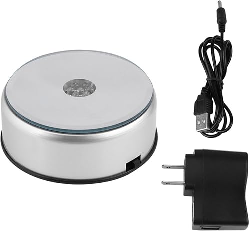 Ejoyous Base de pantalla LED de 4 pulgadas para arte de cristal de cristales, luz colorida 7 LED RGB iluminados con soporte de pantalla de cristal