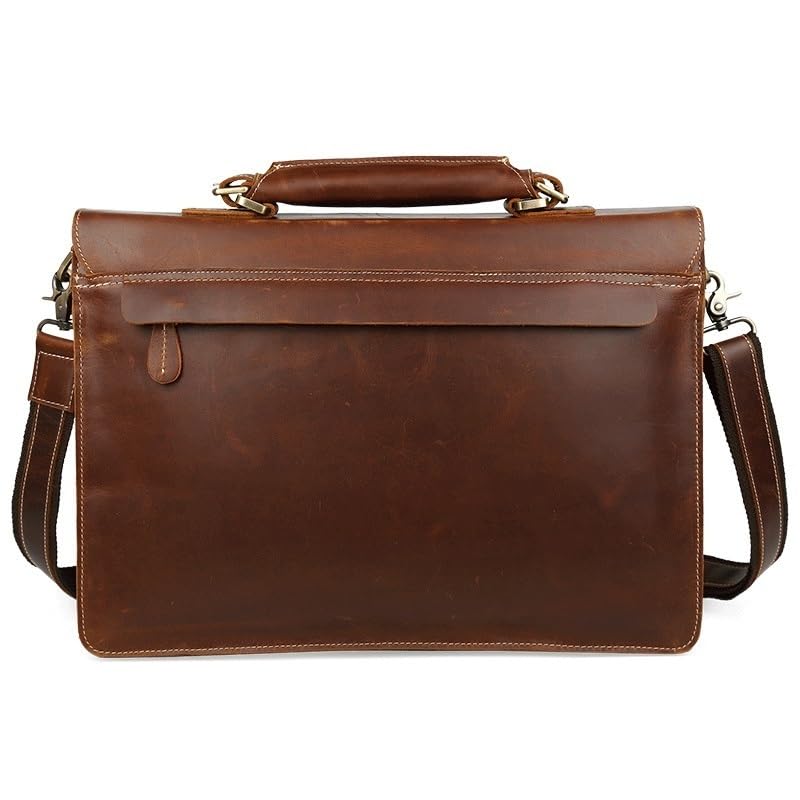 Men Leather Briefcase Briefcase Shoulder Bag Large Men's Tote Business Bag Crazy Horse Leather3