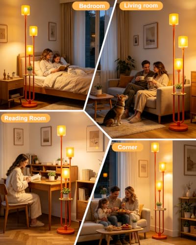 Image of Lightdot Globe Floor Lamp with LED Bulbs Included, Dimmable Floor Lamps,Unique Modern Standing Tall Lamp for Bedroom Living Room /Sofa Beside /Corner Decor-Gold