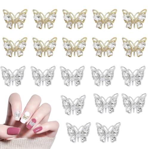ネイルパーツ 3D 蝶 バタフライ 20粒 キラキラ 小粒 かわいい 51VvML4sk7L.jpg