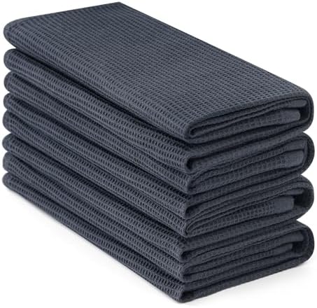 Homaxy 100% Cotton Waffle Weave Kitchen Towels - 4 Pack Soft and ...